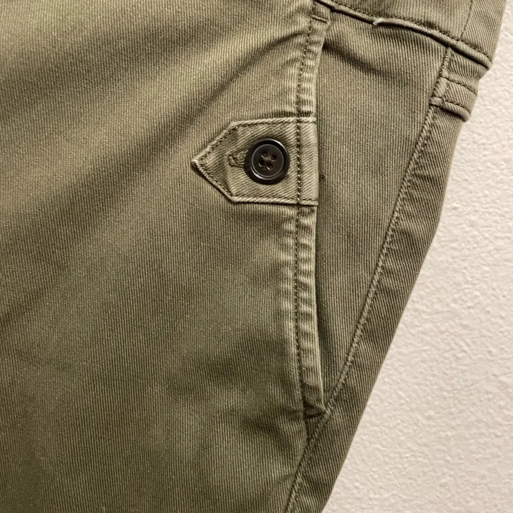 Spanx Twill Cropped Wide Leg Jeans Olive Green Women’s Size XL - Picture 9 of 10